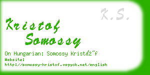 kristof somossy business card